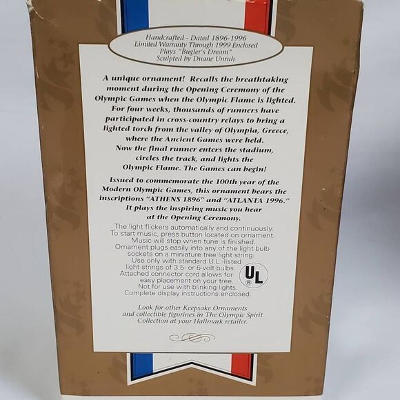 1996 Hallmark Keepsake Ornament Lighting the Flame Olympic Spirit Collection NIB - Picture 6 of 7